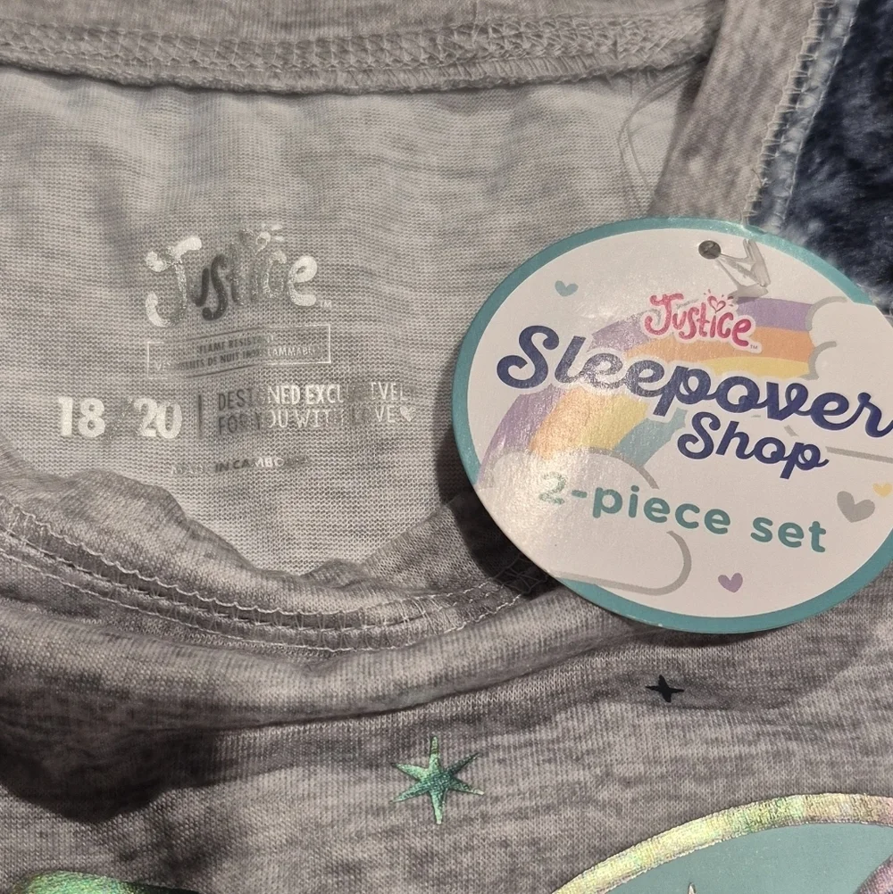 Justice Unicorn Sweatshirt - Gray with Multicolor Accents Pjs Set
